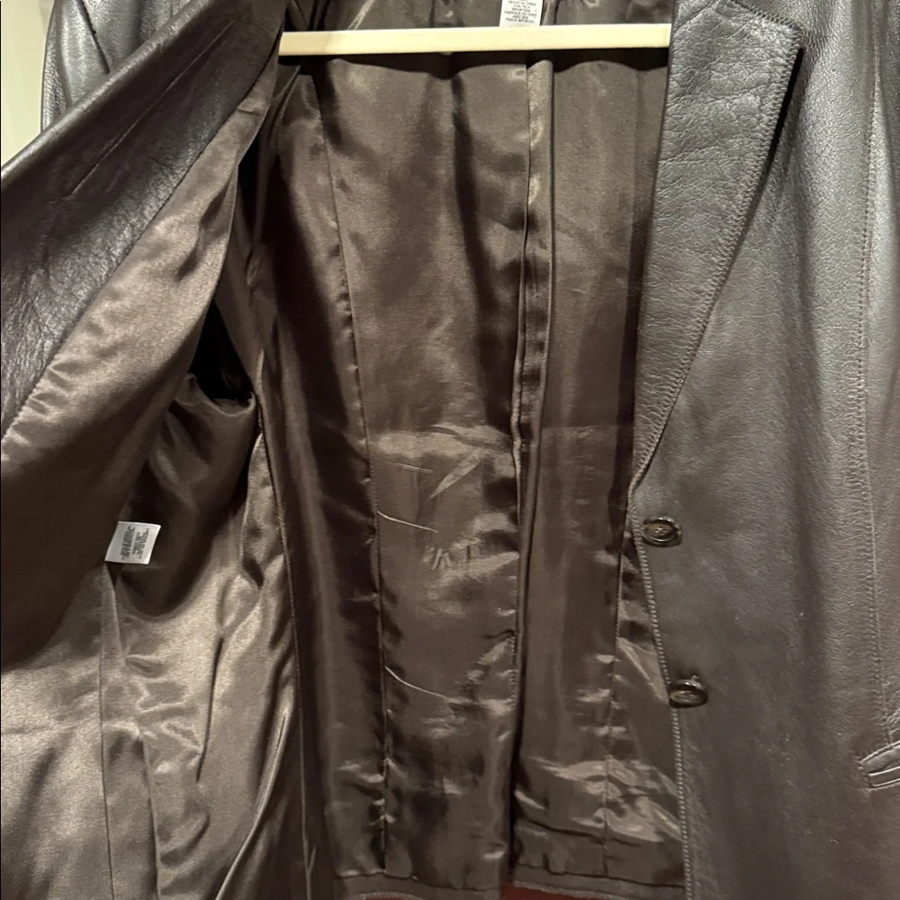 Jones New York Dark Brown Leather Blazer very nice light weight - Picture 6 of 7